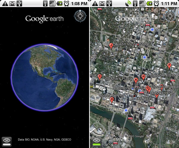 Google Earth for Android screenshot