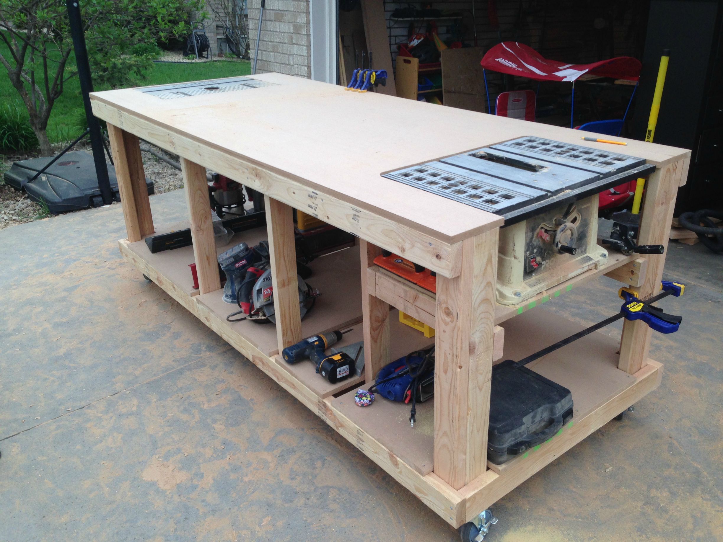 Drill To Make A How To Build A Workbench In Garage Of Garage And
