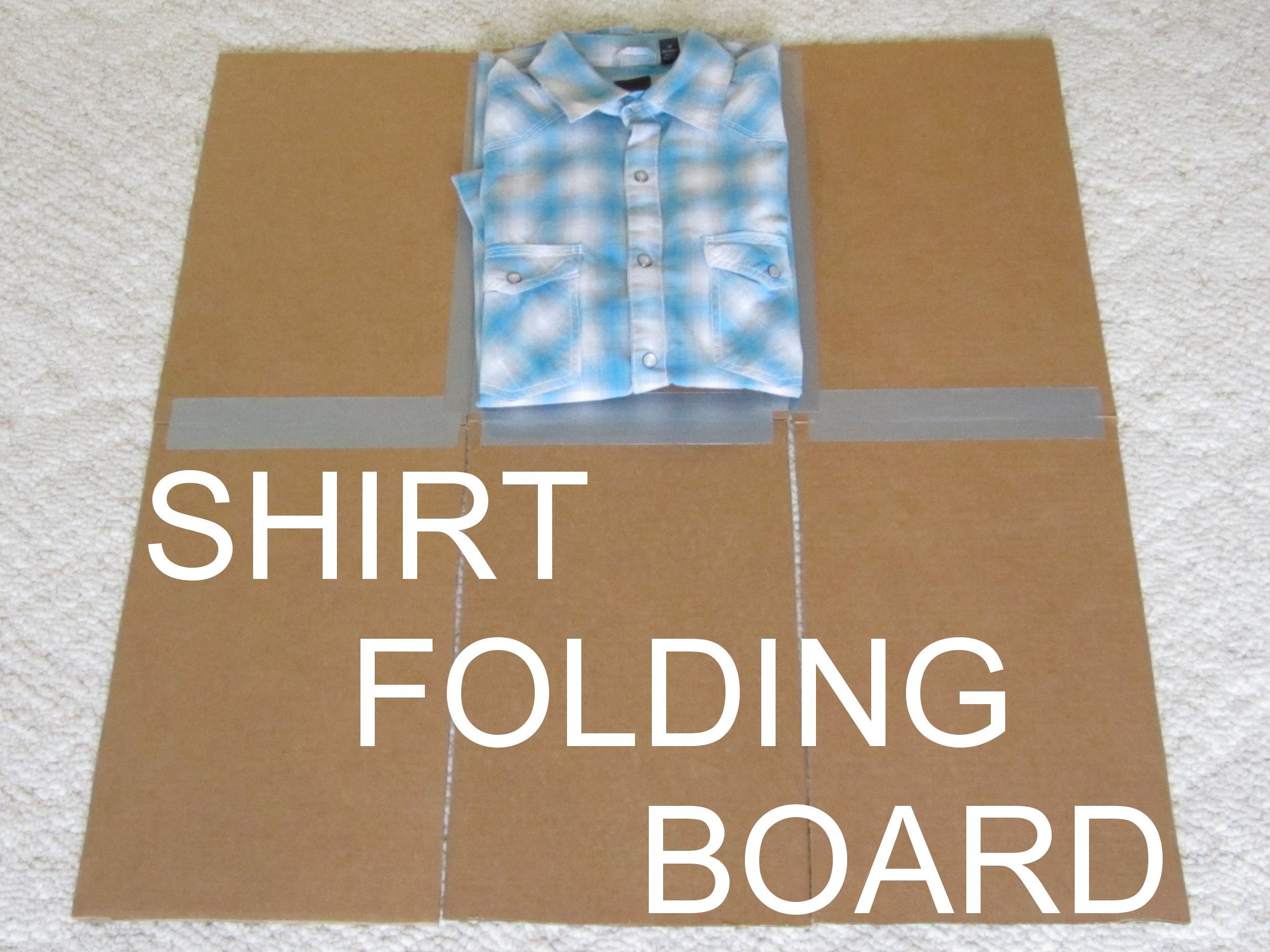 Shirt Folding Board Made from Cardboard and Duct Tape 