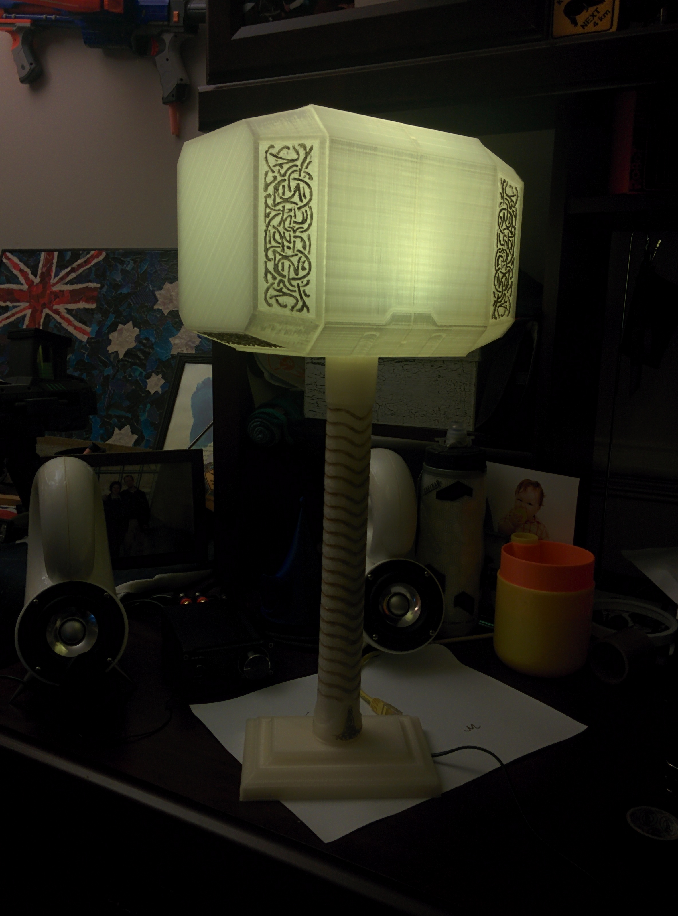 Illuminate Your Desk with Thor's 3D Printed Hammer