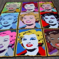 Warhol-inspired crocheted afghan