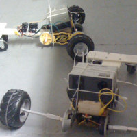 Robot tractors demolish each other in a derby of sorts