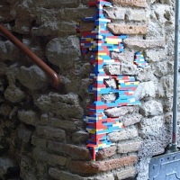 Lego wall augmentation graffiti