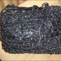 Crocheted VHS tape purse