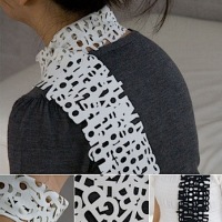 Laser cut text scarves