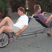 Homebuilt back-to-back tandem recumbent