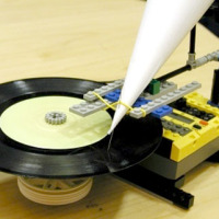 LEGO paper-cone record player