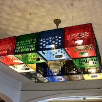 Milk crate chandelier and roundup