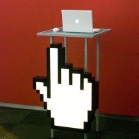 Giant mouse pointer hand will point you in the right direction