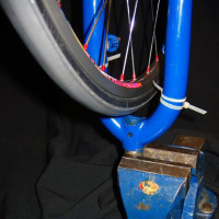 Make your own low-budget wheel truing stand