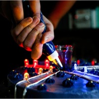 Dry-Ice Martini and electric cake