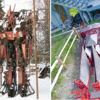 Real-life mech awakens, emits flame from appendages