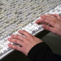 Jean Shin’s TEXTile – 22,528 recycled computer keys make a “textile”