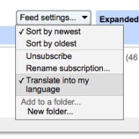 Google reader can auto-translate