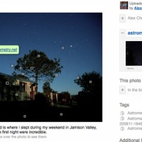 The astrometry pool on Flickr automatically adds labels to the astronomy photos you upload