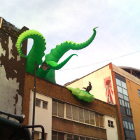 Giant inflatable octopus