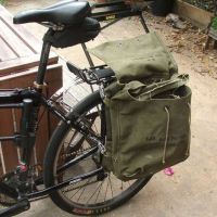 Bike panniers from surplus army bags