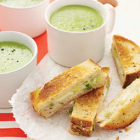 Sunday Suppers: Green Pea Soup with Cheddar-Scallion Panini and David Leite’s Consummate Chocolate Chip Cookies