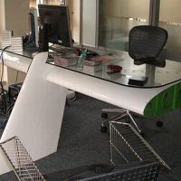 Airplane wing desk