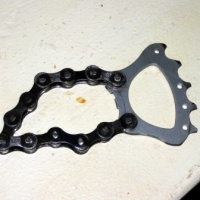 Make a chain and hub bottle opener