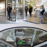 Revolving door in Netherlands train station generates power per revolution