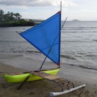 Handmade sailing canoe