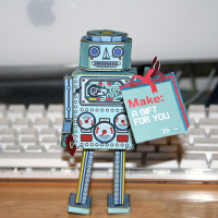 Boink! – papercraft robots heart MAKE subscriptions