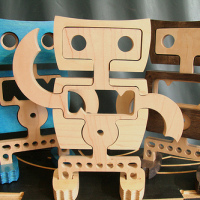 Wooden robot art
