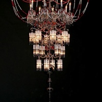 Hypodermic needle chandelier sculptures