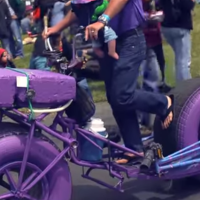 Knobby Tired Purple Bike: Bounce For Glory