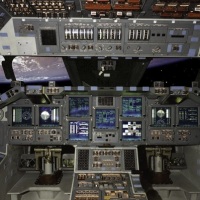 Space shuttle cockpit…