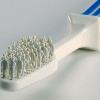 Toothbrush made of tiny people cleans your teeth better than mouthwash