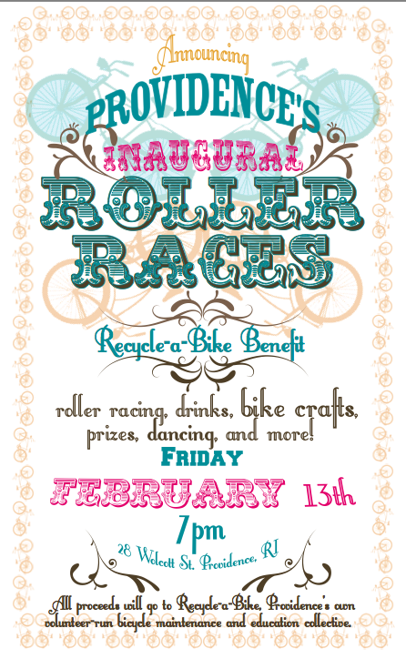 Roller races/Recycle-a-Bike benefit in Providence, RI February 13