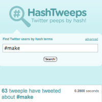 HashTweeps – find Twitter users by hash tag