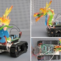 Dragon-bot fights fire with wind