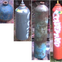 Homemade bells from old gas bottles