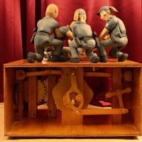 Jon Haddock’s “Don’t Tase Me Bro” automata