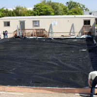 Building the boat pond at Maker Faire