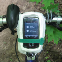 Makeshift handlebar smartphone mount