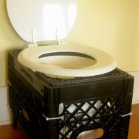 Milk crate composting toilet