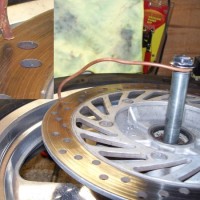 Motorcycle brake rotor repair kludge