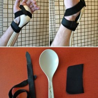 DIY wrist brace looks funny, works great in a pinch