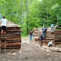 Kids build the village of Hutopolis