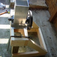 Pedal-powered apple grinder