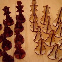 Plywood chess set