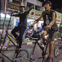 Riding with the tall bike crew of Yogya, Indonesia