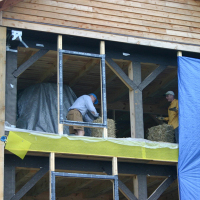 Straw-bale house construction timeline