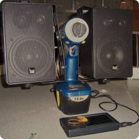 Drill-powered “fort” speakers