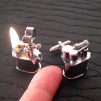 Tiny lighter cufflinks