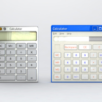 Real imitates virtual – Windows/Mac calculators
